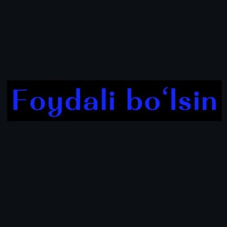 Foydali boʻlsin❗